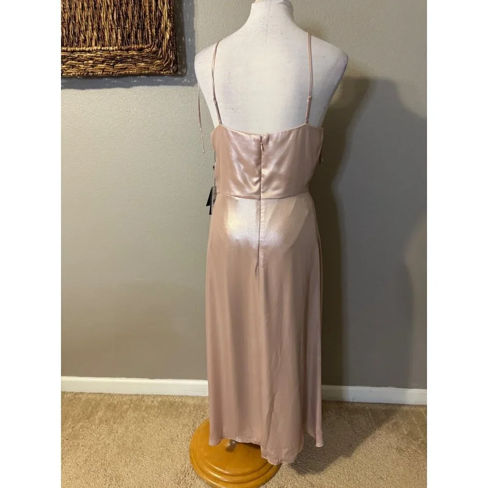 Adrianna Papell Dress 16 Blush Pink Cowl Neck Party Wedding Cruise NEW $199